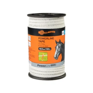 Gallagher PowerLine lint 12,5 mm, valge (100m)