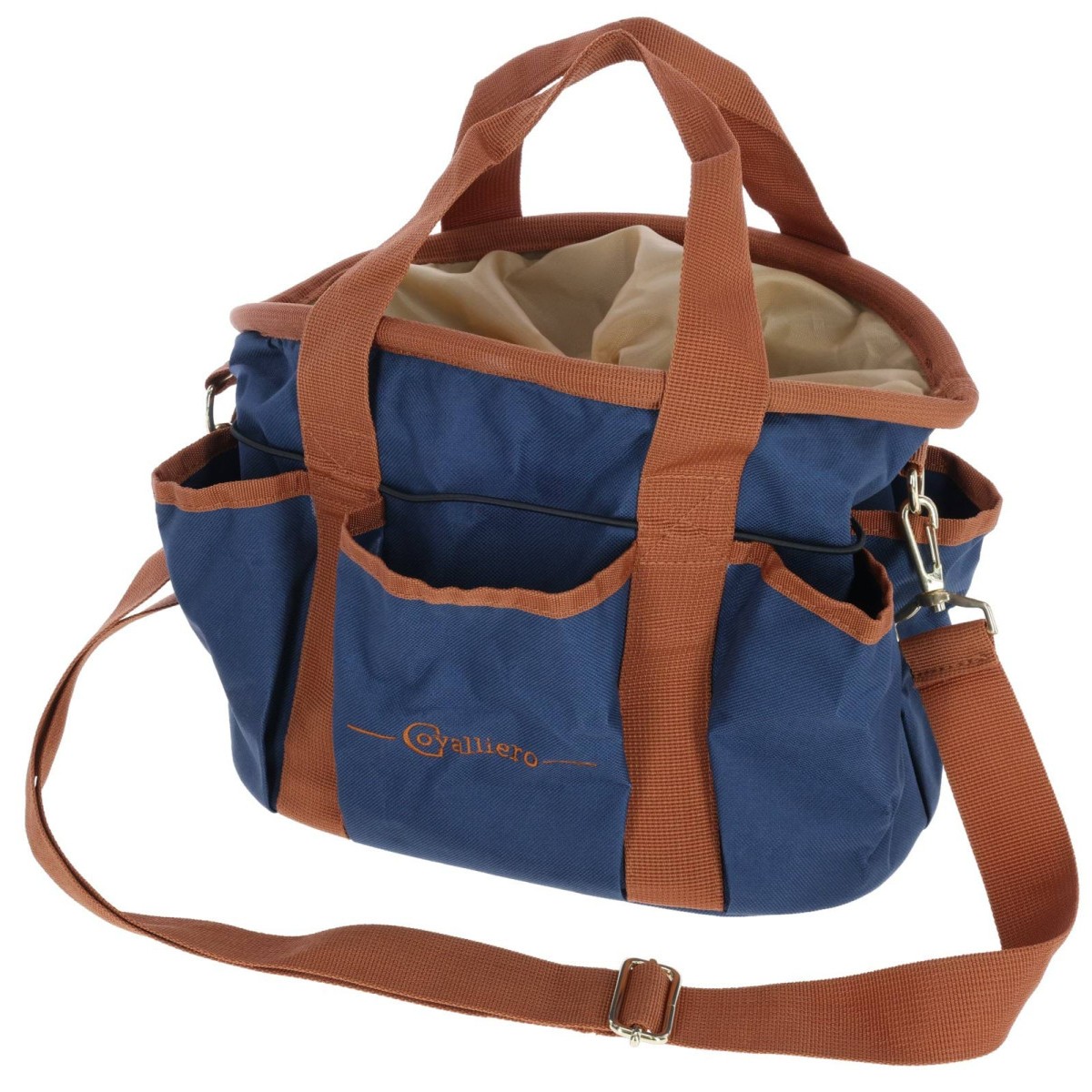Horse Grooming Accessories Bag, navy/cognac, 28 x 20 x 22 cm, Covalliero Horse Grooming Accessories Bag, navy/cognac, 28 x 20 x 22 cm, Covalliero