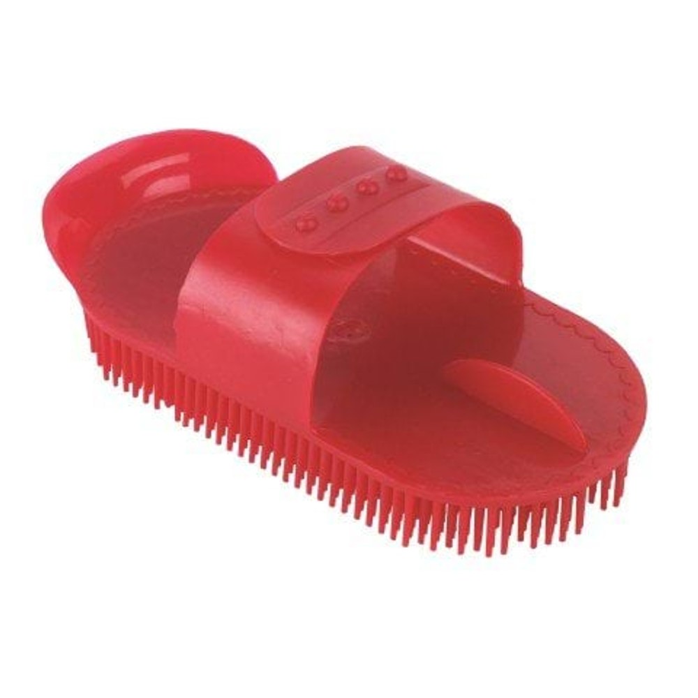 kerbl-1881 Needle currycomb, red, plastic, 17,5 x 8,5 cm