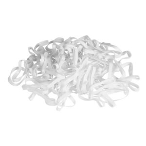 Rubber bands silicone, white, 500 pcs/bag