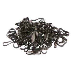 Rubber bands silicone, black, 500 pcs/bag
