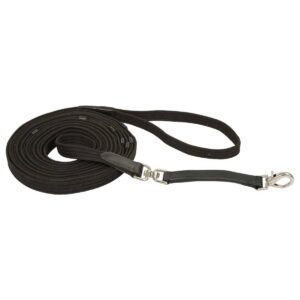 Lunge line with leather stops 8 m, black