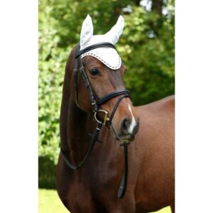 Fly hood, white, with elastic ears