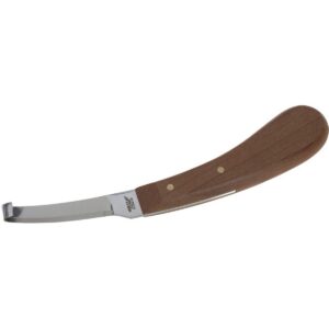 Single-edged Hoof Knife, right Danish, w. Thermo Beech Handle