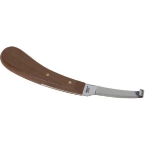 Single-edged Hoof Knife, left Danish, w. Thermo Beech Handle
