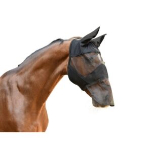 Fly mask for horse with ears and nostrils, black, Covalliero